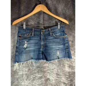 AG Adriano Goldschmied Denim Jean Shorts Womens 27 (29) Raw Hem Made in USA